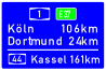 1 44 E 37 Köln Dortmund Kassel 106km 24km 161km